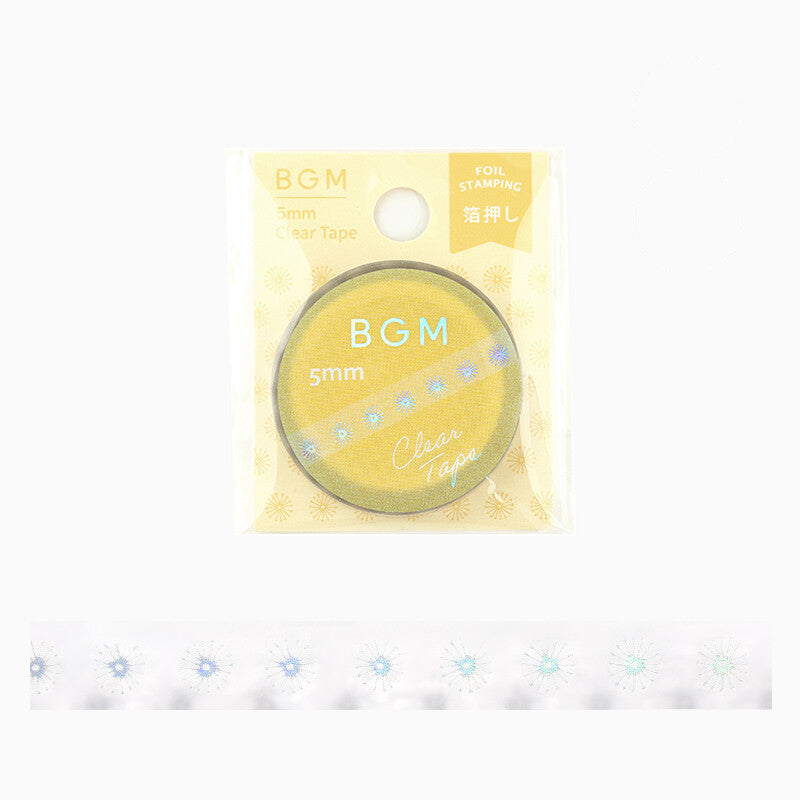 BGM - 5mm Slim Clear Tape - Rainbow Foil - Blooming Flower