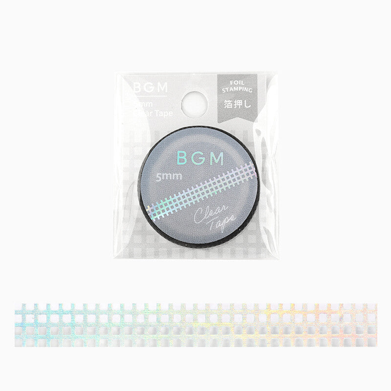 BGM - 5mm Slim Clear Tape - Rainbow Foil - Check