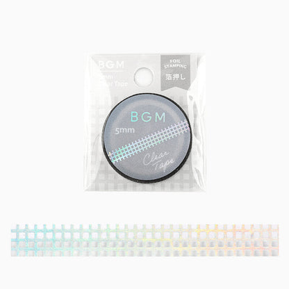 BGM - 5mm Slim Clear Tape - Rainbow Foil - Check