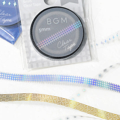 BGM - 5mm Slim Clear Tape - Rainbow Foil - Check