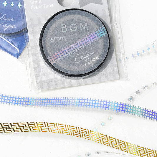 BGM - 5mm Slim Clear Tape - Rainbow Foil - Check