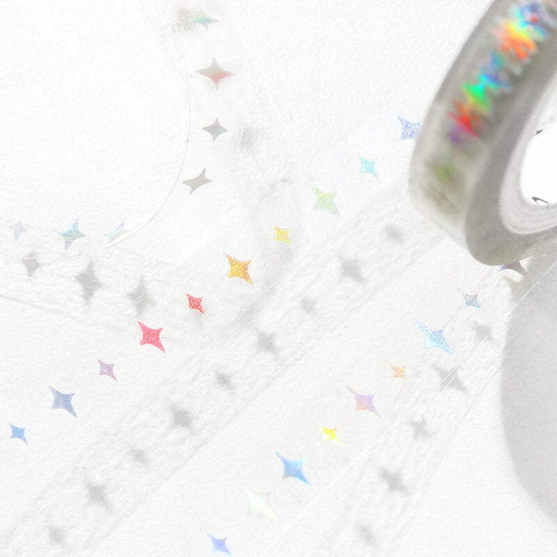 BGM - 5mm Slim Clear Tape - Rainbow Foil - Little Star