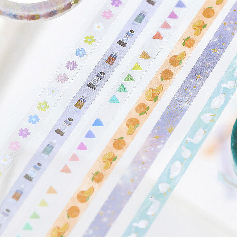 BGM - 5mm Slim Clear Tape - Colorful (Rainbow Banners)