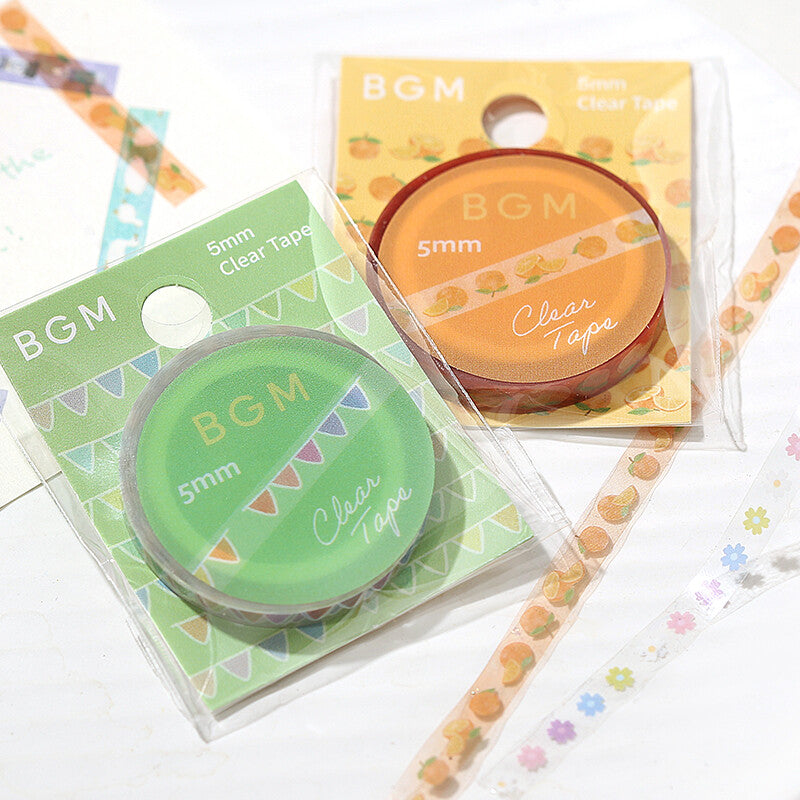 BGM - 5mm Slim Clear Tape - Colorful (Rainbow Banners)