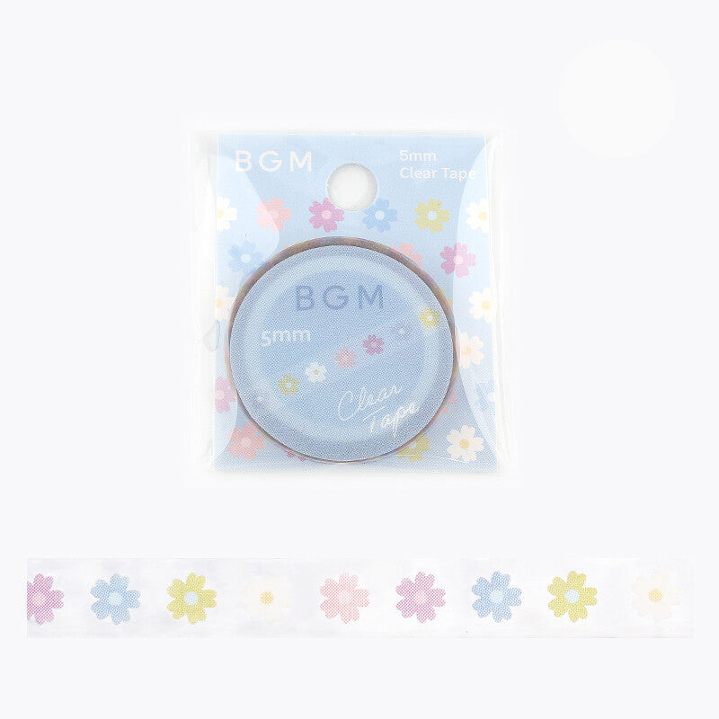 BGM - 5mm Slim Clear Tape - Colorful Flowers