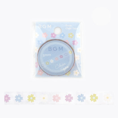 BGM - 5mm Slim Clear Tape - Colorful Flowers
