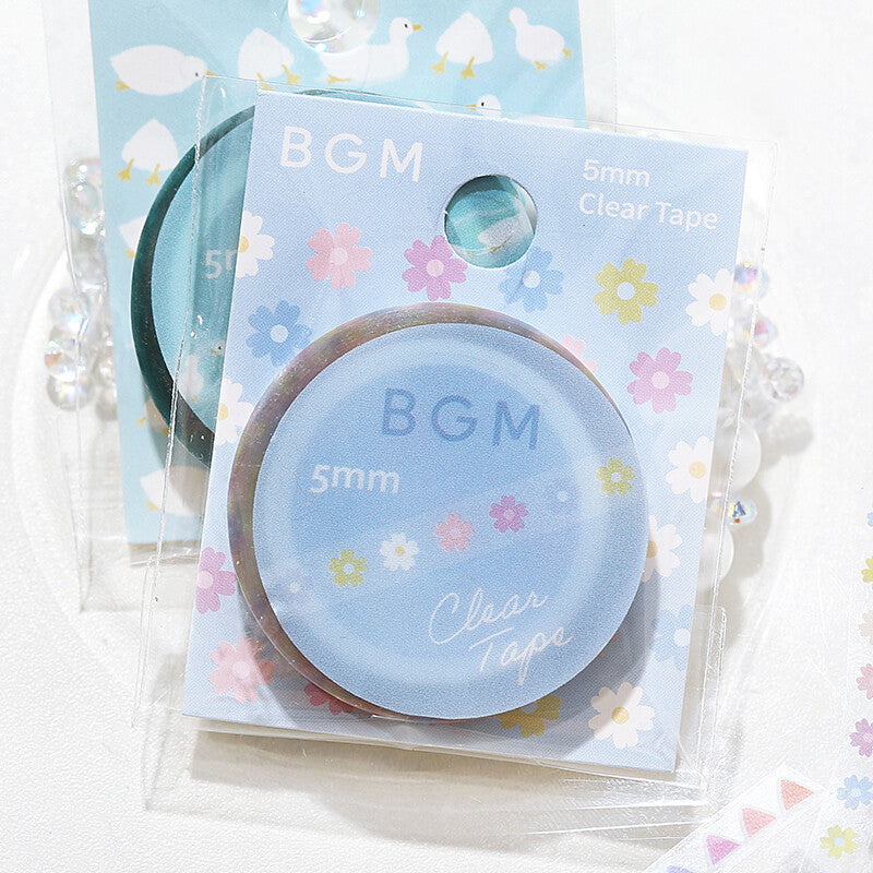 BGM - 5mm Slim Clear Tape - Colorful Flowers