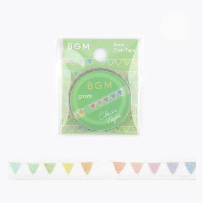 BGM - 5mm Slim Clear Tape - Colorful (Rainbow Banners)