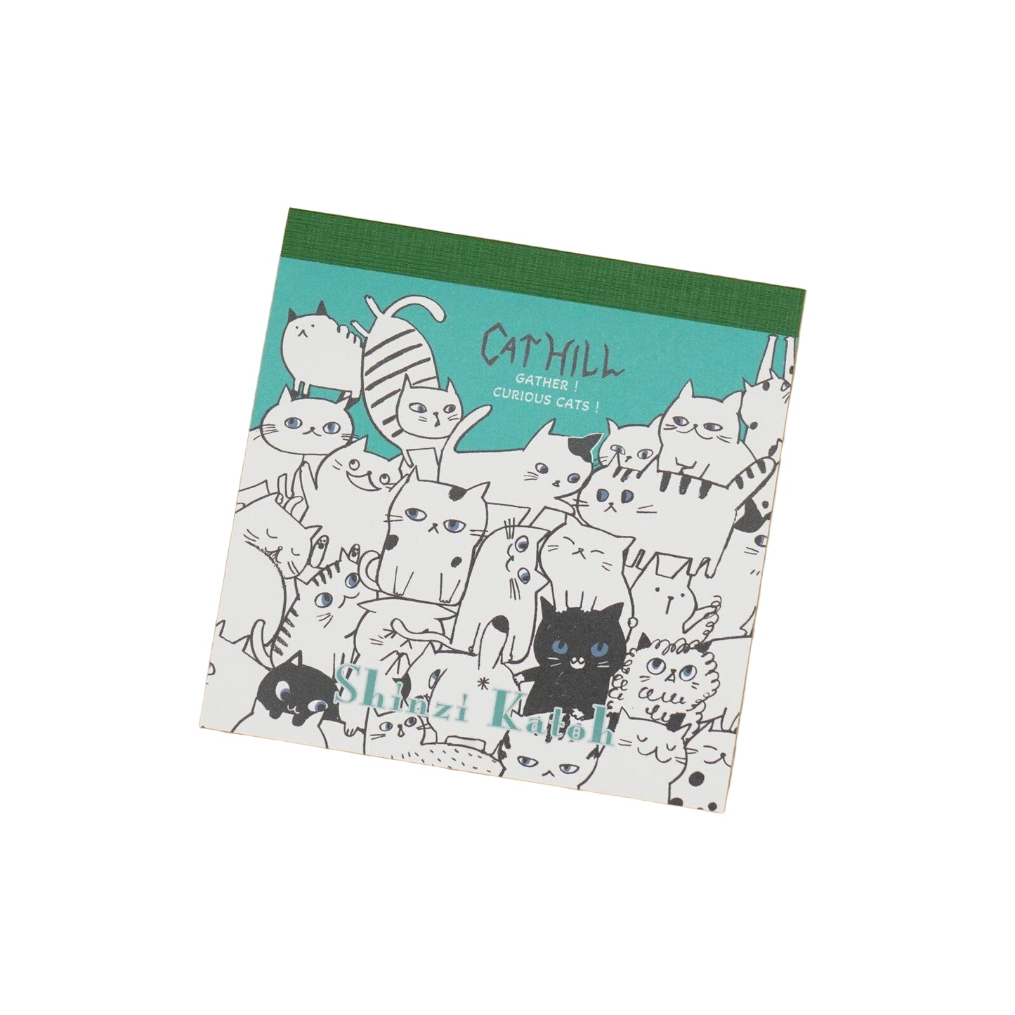 Shinzi Katoh - Memo Pad - Cat Hill - Green
