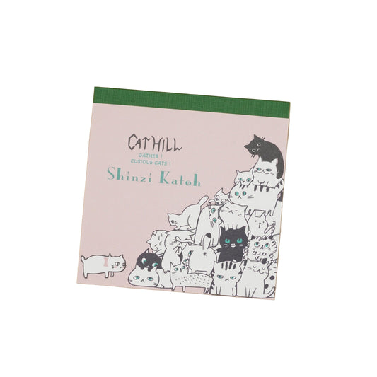 Shinzi Katoh - Memo Pad - Cat Hill - Pink