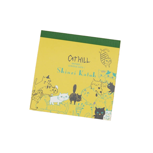Shinzi Katoh - Memo Pad - Cat Hill - Yellow