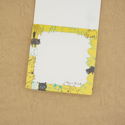 Shinzi Katoh - Memo Pad - Cat Hill - Yellow