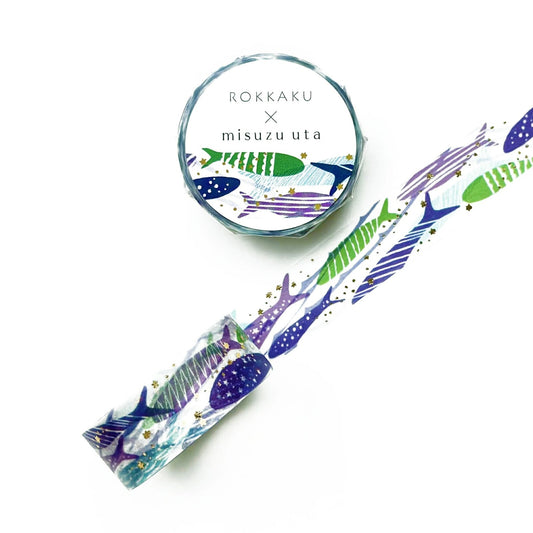 Rokkaku x Misuzu Uta - Foil-Stamped Washi Tape - Big Catch
