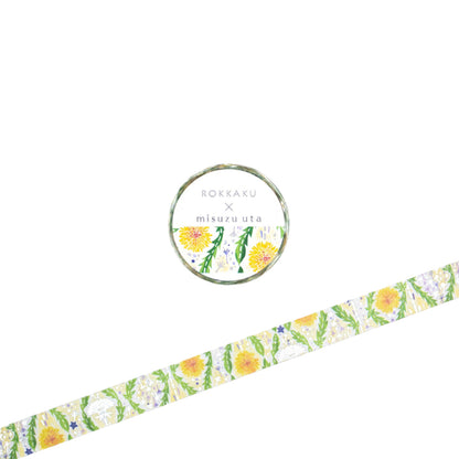Rokkaku x Misuzu Uta - Foil-Stamped Washi Tape - Star and Dandelion