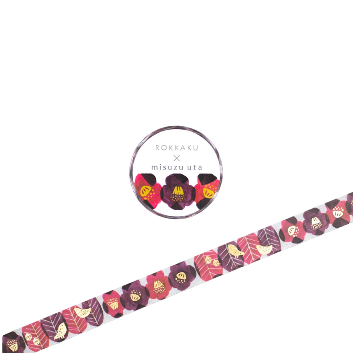 Rokkaku x Misuzu Uta - Foil-Stamped Washi Tape - Camellia at the Post Office