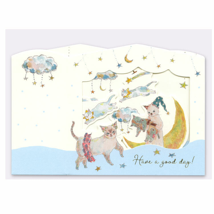Foil-Stamped 3D Greeting Card - Tocorocomugi -Star (Have a Good Day!)