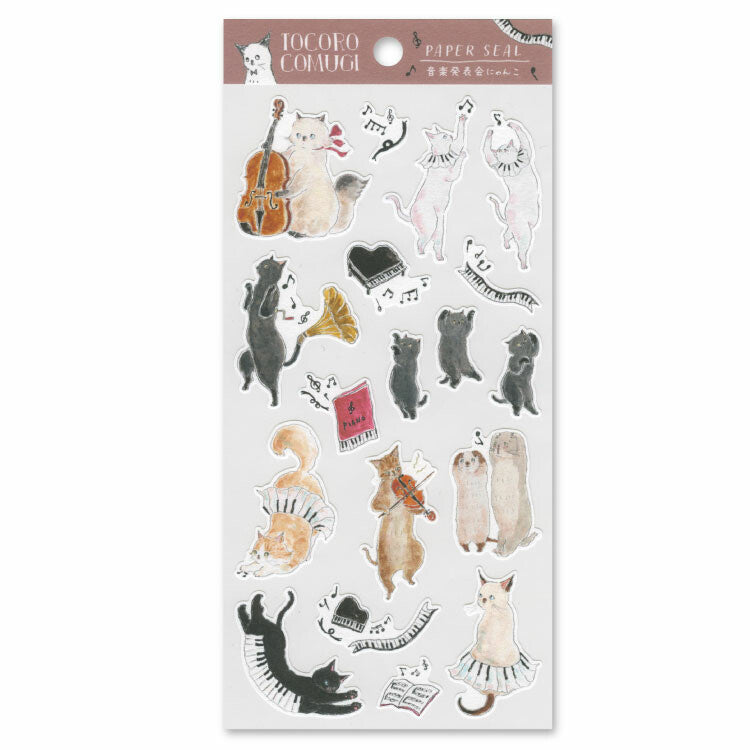 Active Corporation - Tocorocomugi - Sticker Sheet - Cats and Music