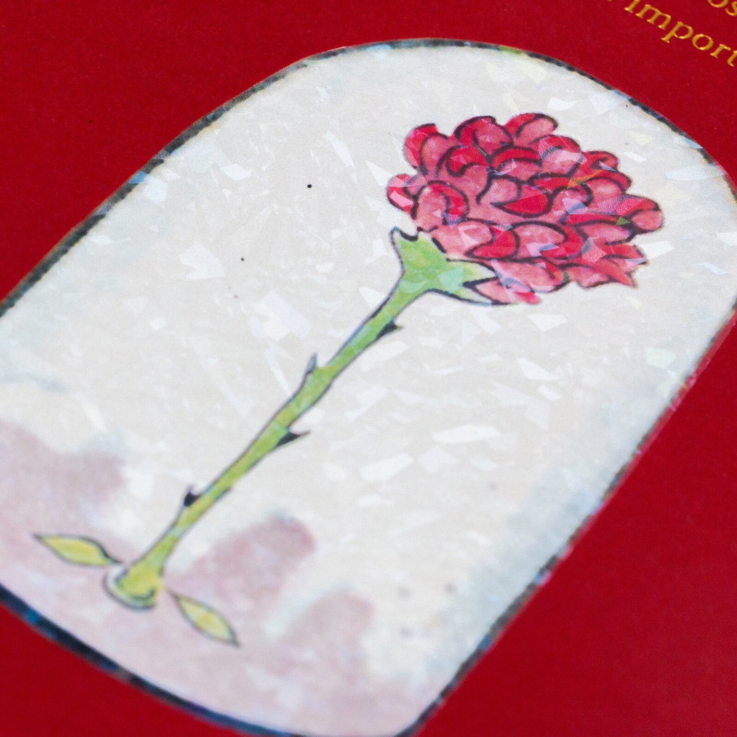 The Little Prince - The Rose - Foil-Stamped Postcard