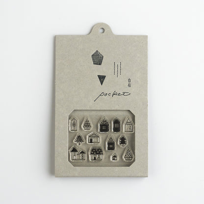 mizushima - JIZAI Clear Stamp Pocket Series - Houses 01