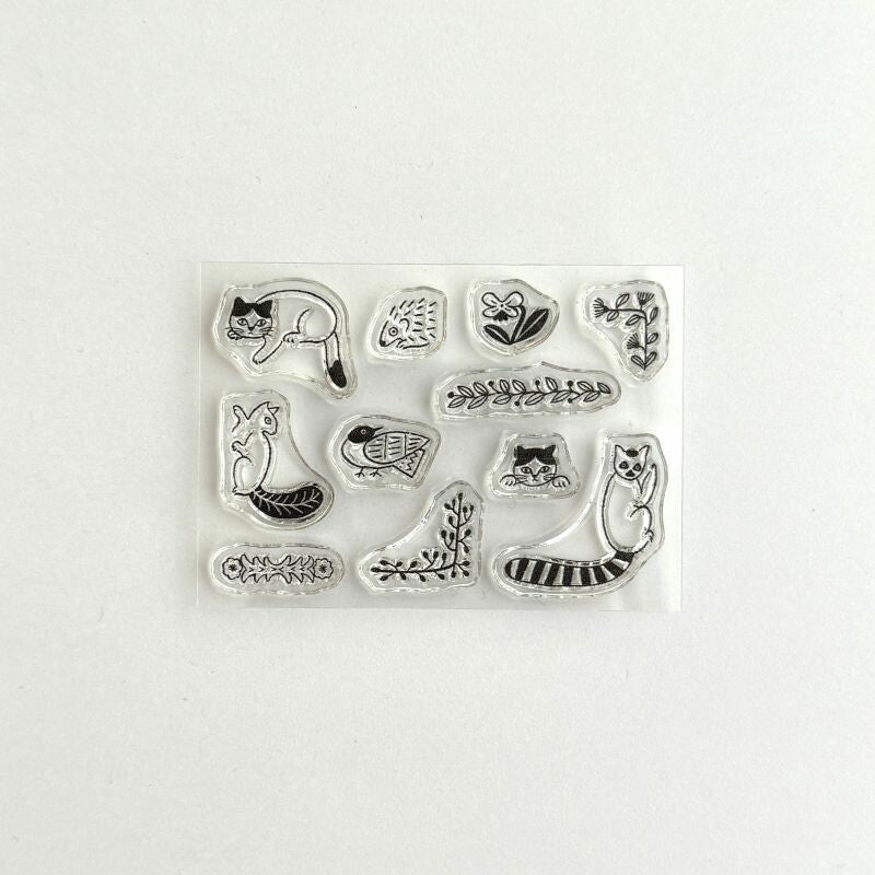 Matsuo Miyuki × mizushima - JIZAI Clear Stamp Log Series - Techo Moriage-Tai (Small Animals)