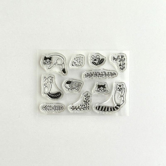 Matsuo Miyuki × mizushima - JIZAI Clear Stamp Log Series - Techo Moriage-Tai (Small Animals)