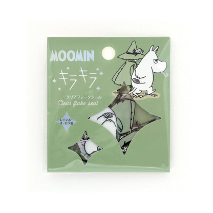 World Craft x Moomin - Foil-Stamped Clear Flake Stickers - Moomin and Snufkin