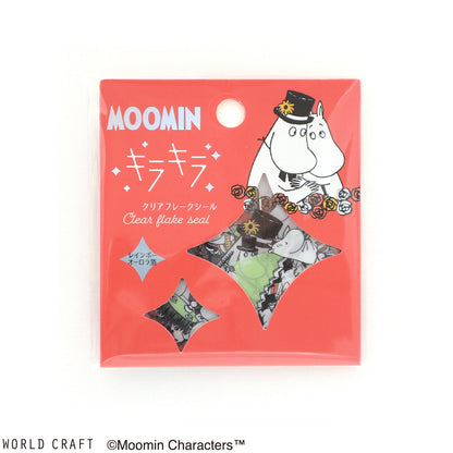 World Craft x Moomin - Foil-Stamped Clear Flake Stickers - Moomin Papa and Moomin Mama