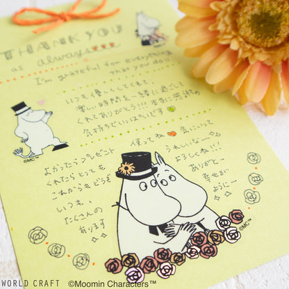 World Craft x Moomin - Foil-Stamped Clear Flake Stickers - Moomin Papa and Moomin Mama