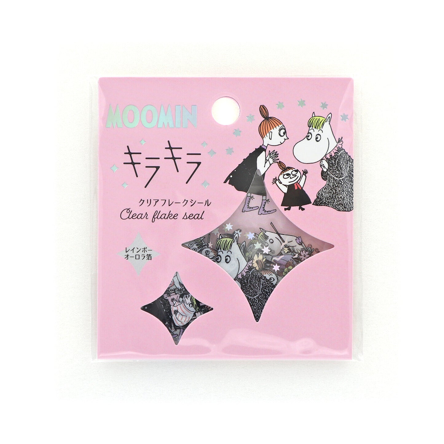 World Craft x Moomin - Foil-Stamped Clear Flake Stickers - Friends