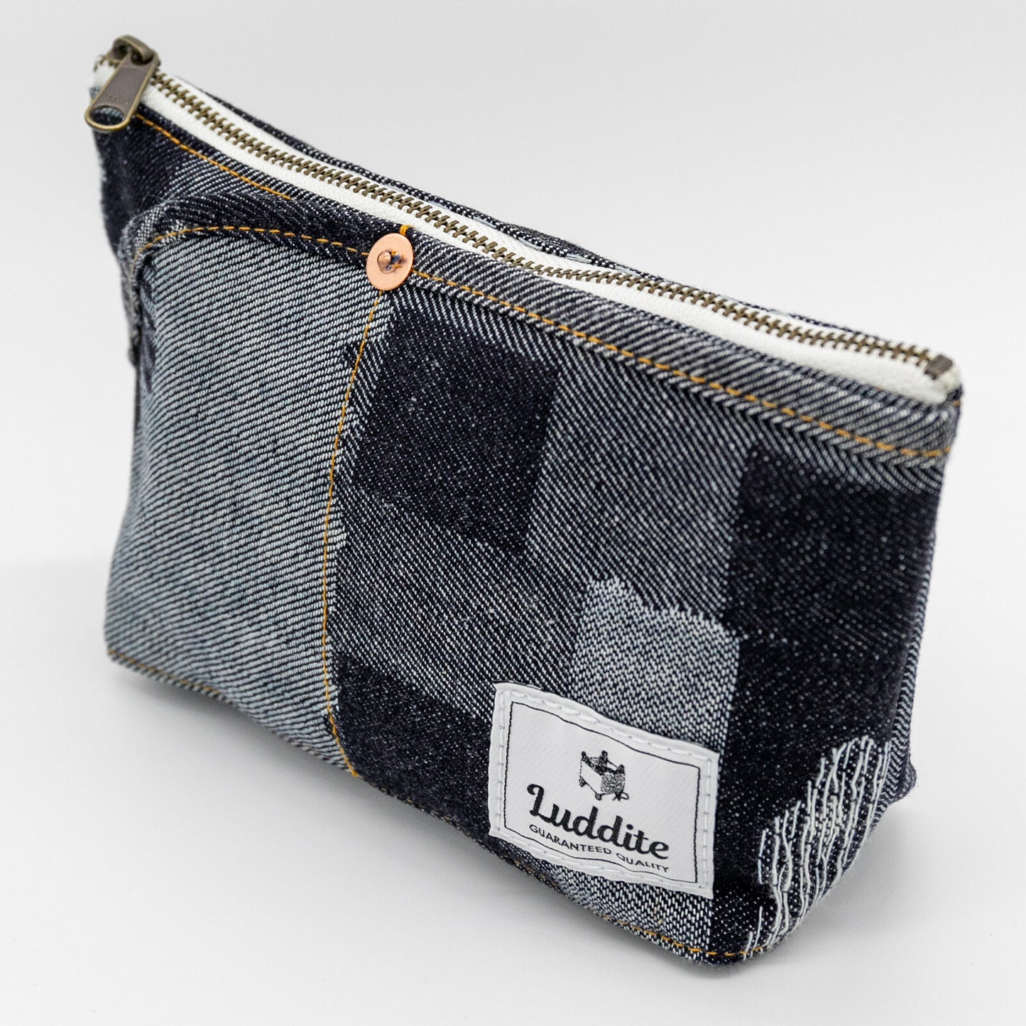 Luddite - Denim Boat Pouch S - Random Patchwork