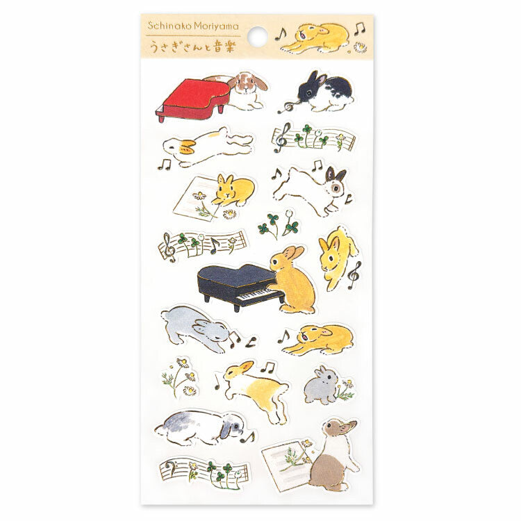 Active Corporation - Schinako Moriyama - Sticker Sheet - Rabbits and Music