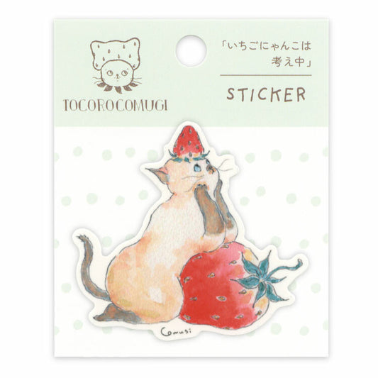 Active Corporation - Tocorocomugi - Sticker - Thinking Kitty