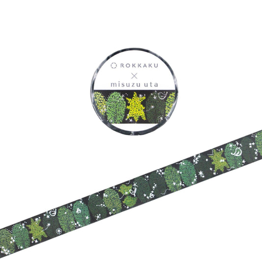 Rokkaku x Misuzu Uta - Foil-Stamped Washi Tape - Trees
