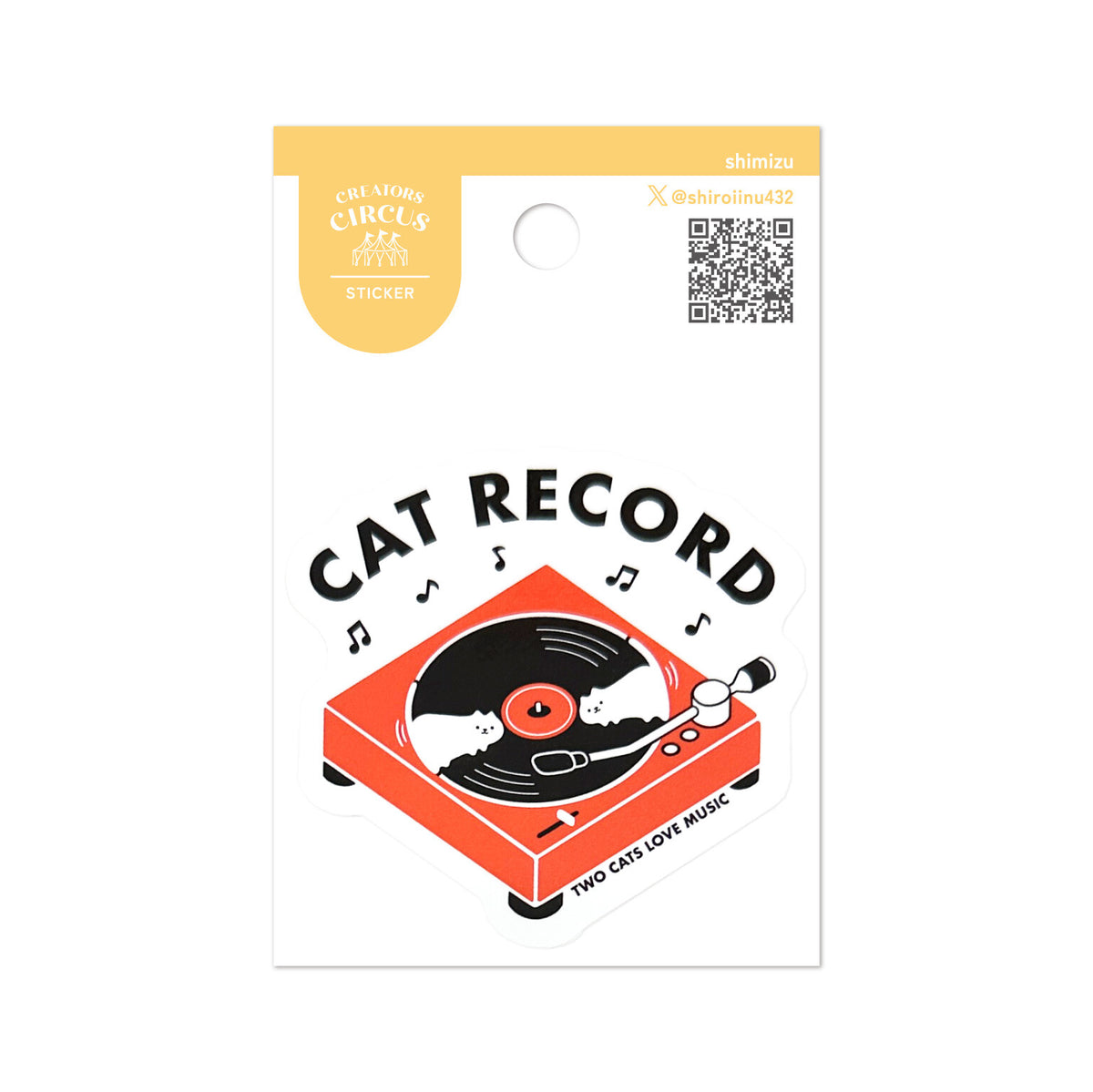 CREATORS CIRCUS x Shimizu - Die-Cut Sticker - Cat Record