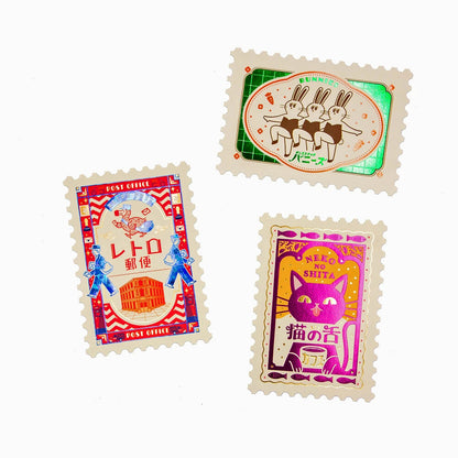 OB1 - Foil-Stamped Postcard - Cat's Tongue Café
