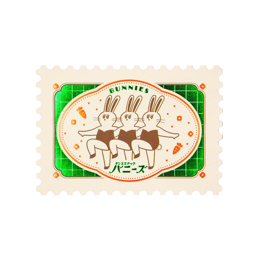 OB1 - Foil-Stamped Postcard - Bunnies