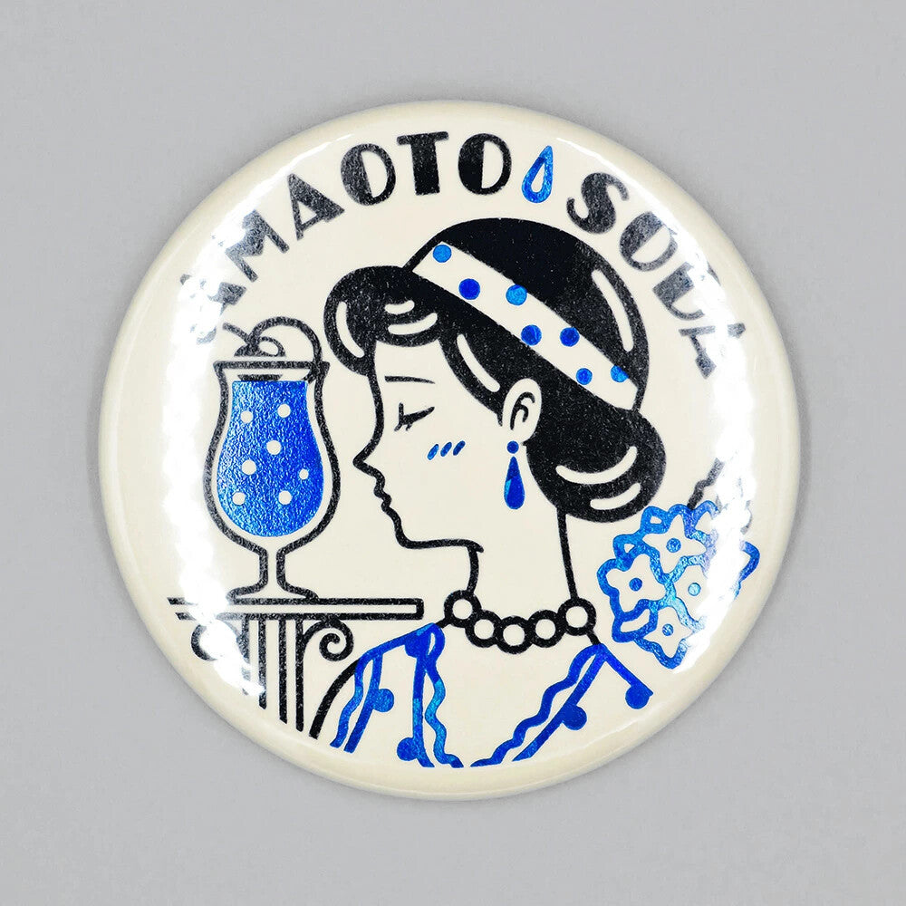 OB1TOY x Rokkaku - Round Can Badge Pin - Amaoto Soda / Rain Sound Soda