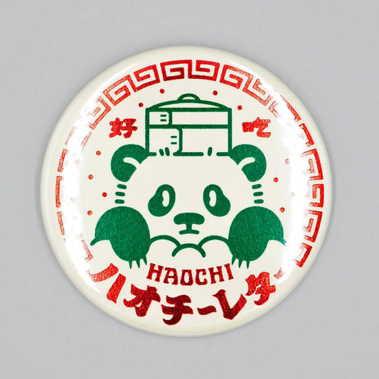 OB1TOY x Rokkaku - Round Can Badge Pin - Haochi Panda