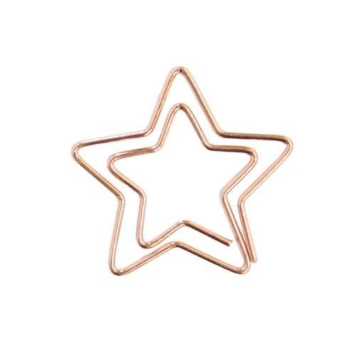 Star-Shaped Paper Clip Set - Rose Gold