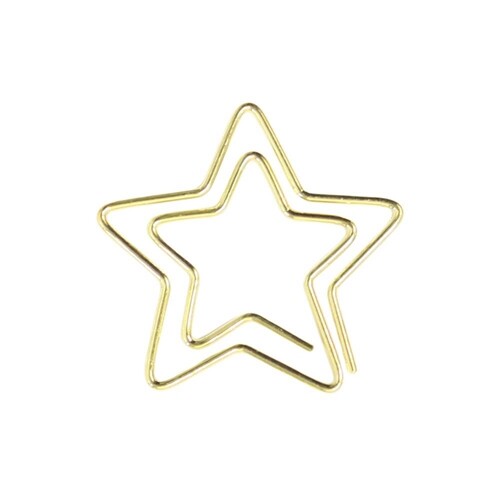 Star-Shaped Paper Clip Set - Gold