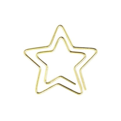Star-Shaped Paper Clip Set - Gold