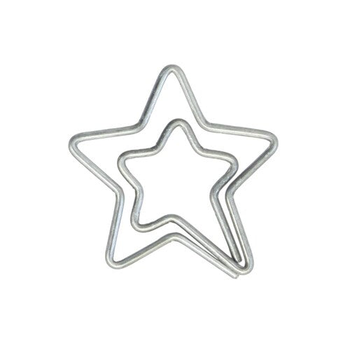 Star-Shaped Paper Clip Set - Silver
