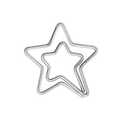 Star-Shaped Paper Clip Set - Silver
