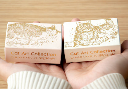 Rokkaku - Cat Art Collection - Mini Memo Box - Pink