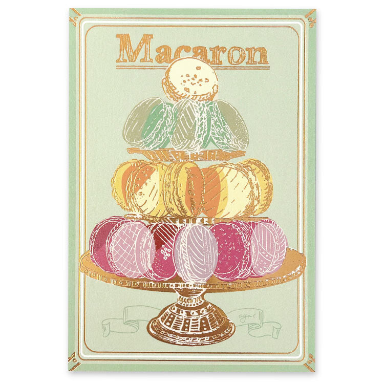 Foil-Stamped Postcard - Aya Inoue - Macaron
