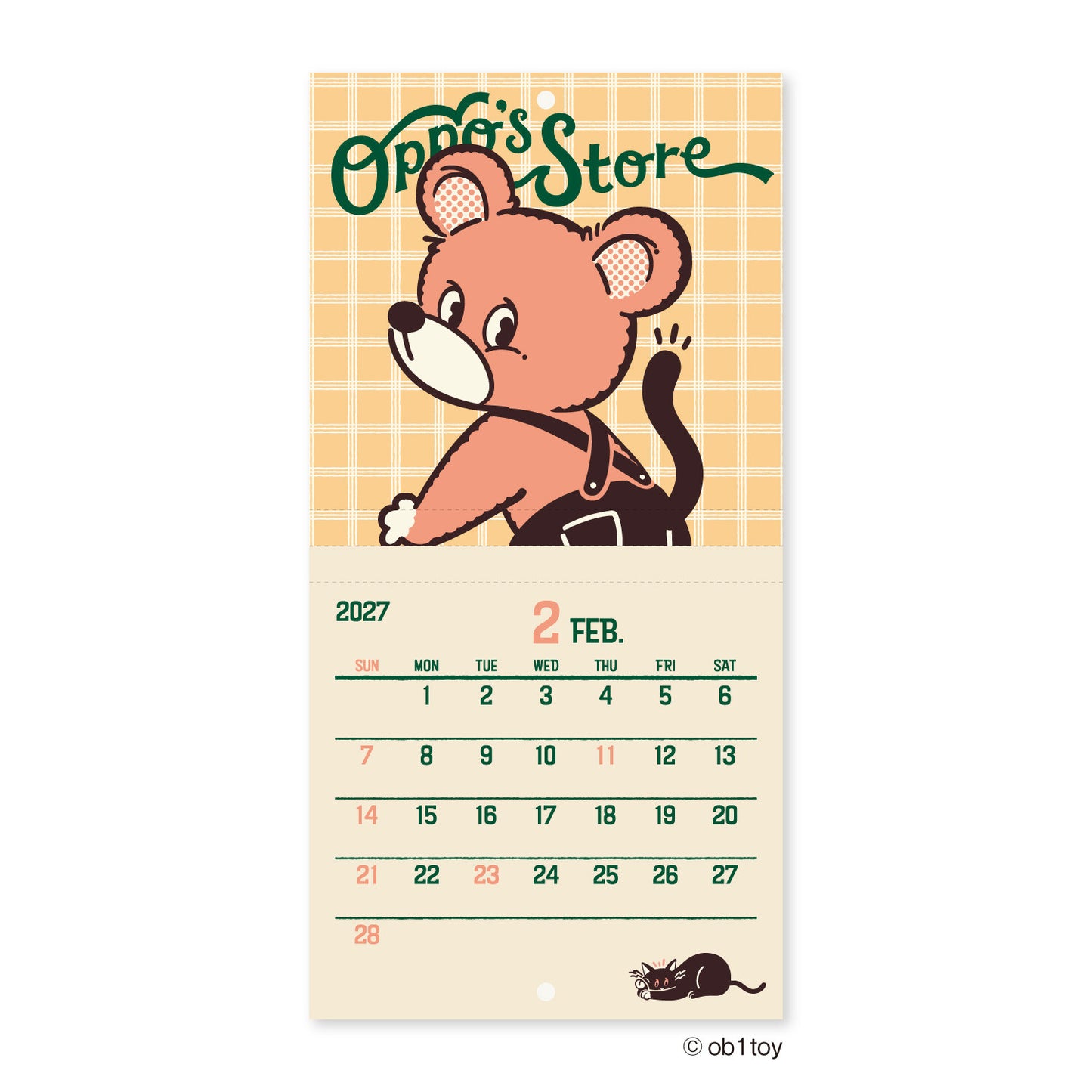 OB1TOY x Shinnippon Calendar - 2027 Mini Wall Calendar