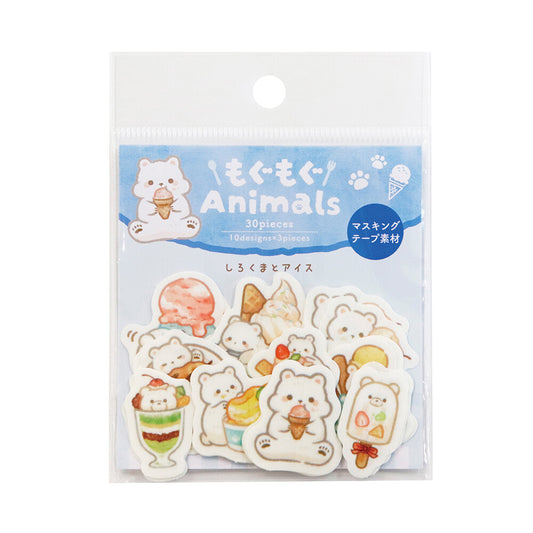 SAIEN - Flake Stickers - Animals - Polar Bear and Ice Cream