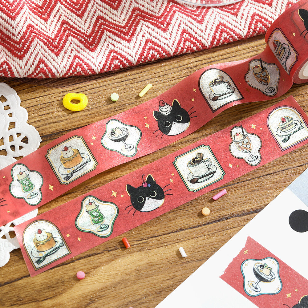 BGM Washi Tape - Cafe Kuroneko - Black Cat Coffee Shop - Frame
