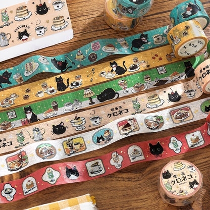 BGM Washi Tape - Cafe Kuroneko - Black Cat Coffee Shop - Stroll