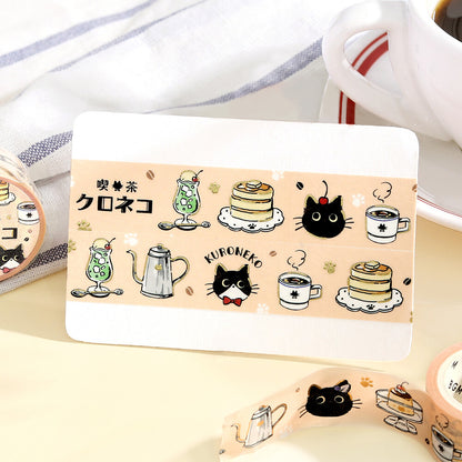 BGM Washi Tape - Cafe Kuroneko - Black Cat Coffee Shop - Welcome!